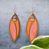 Fresh Leaves Wood and Resin Earrings