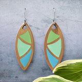 Fresh Leaves Wood and Resin Earrings