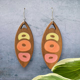 Fresh Leaves Wood and Resin Earrings