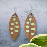 Fresh Leaves Wood and Resin Earrings