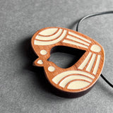 Resin and Cherry Wood Bird Necklaces